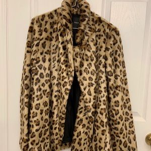 Theory faux leopard jacket